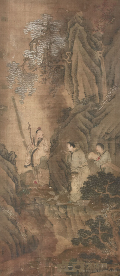 崔子忠 携琴访友 99×47cm 约4.2平尺
