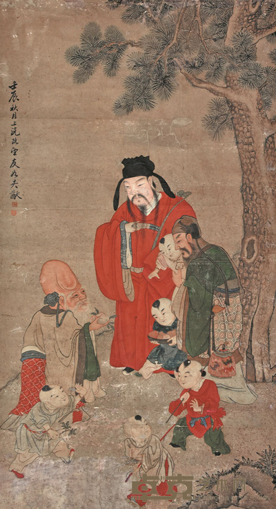吴友如 贺寿图 120×67cm 约7.2平尺