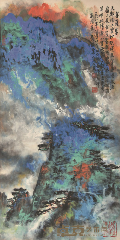 刘海粟 菩萨亭 137×69cm 约8.5平尺