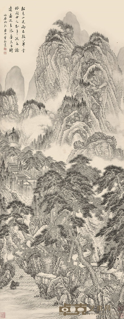 董邦达 松色山光 177×68cm 约10.8平尺