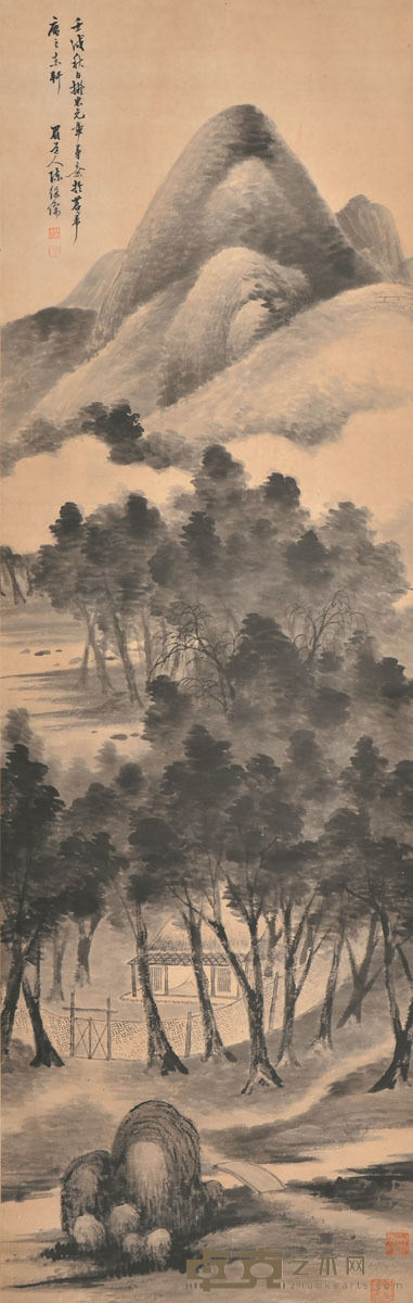 陈继儒 云山幽居 208×64cm 约12.0平尺