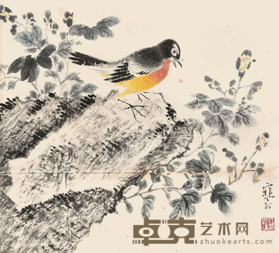 江寒汀 花鸟 27×29cm 约0.7平尺