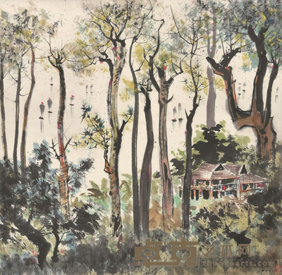 吴冠中 晚秋 55×56cm 约2.8平尺