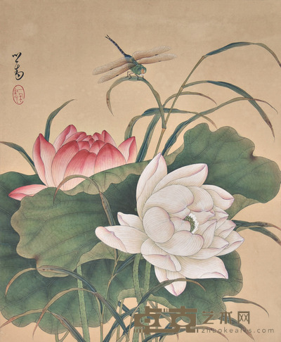 溥心畬 花卉 39×33cm 约1.2平尺