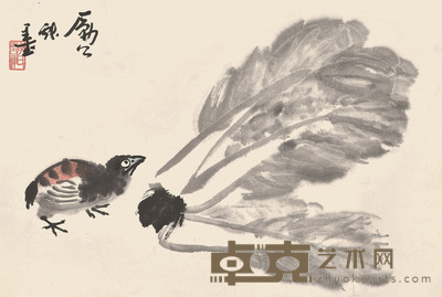 李苦禅 秋趣 41×61cm 约2.3平尺
