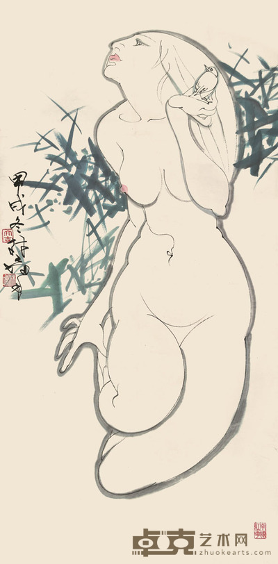 林墉 人物 136×67cm 约8.2平尺