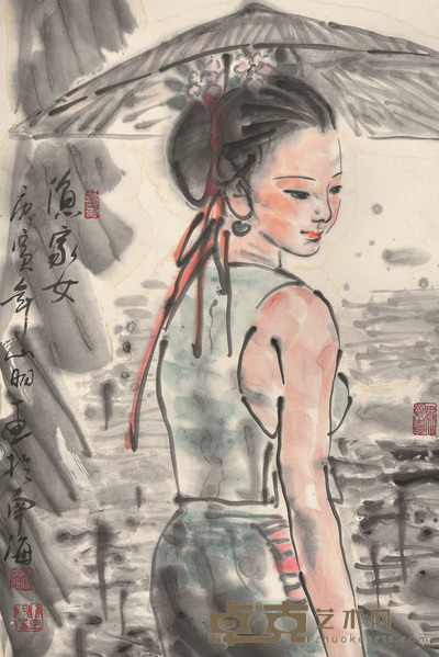 吴山明 渔家女 67×45cm 约2.7平尺