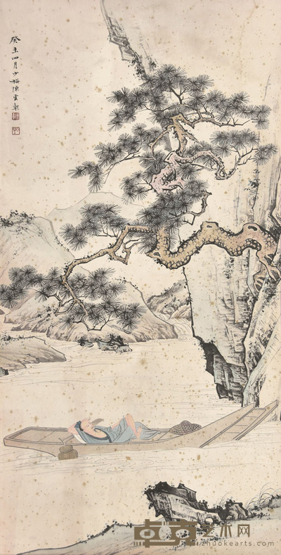 陈少梅 松下高士 80×47cm 约3.4平尺