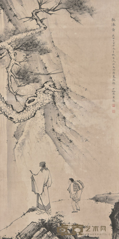 陈少梅 观瀑图 82×41cm 约3.0平尺