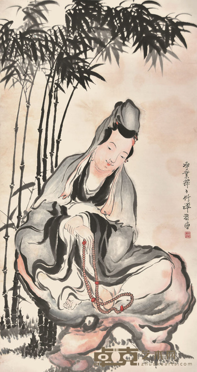 竹禅 观音 142×75cm 约9.6平尺