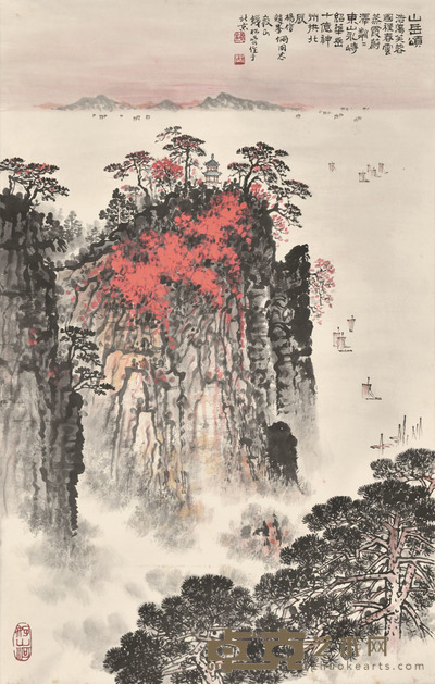 钱松喦 山岳颂 90×57cm 约4.6平尺