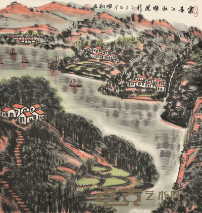 沈雄翔 春风又绿城南山 68×68cm 约4.2平尺
