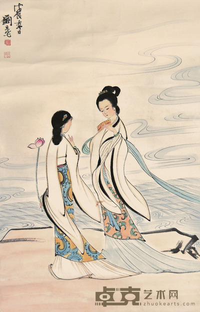 刘旦宅 仕女二娇 77×50cm 约3.5平尺