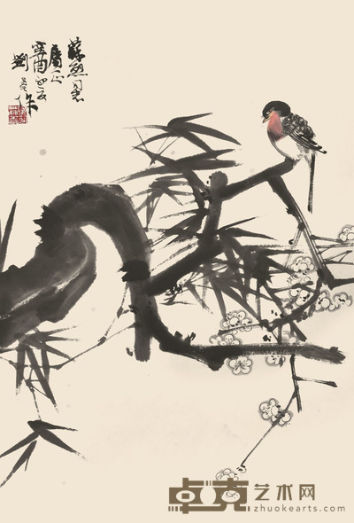 刘旦宅 梅竹图 71×48cm 约3.1平尺