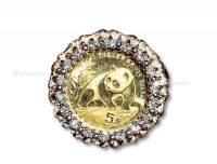 美国14K金镶嵌熊猫金币钻石戒指DA00170300001