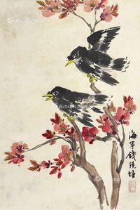 钱镜塘 花鸟