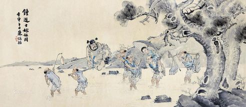 朱梦庐 钟馗嫁妹图