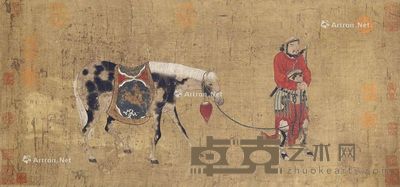 佚名 牵马图 30×67cm