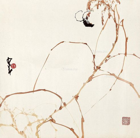 赵少昂 秋苇天牛