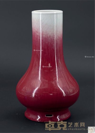 清中期 豇豆红釉汉壶尊 高21cm