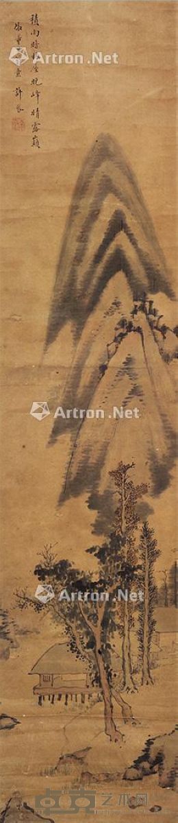 许凤 积雨茅亭 129×28cm