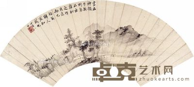 顾大申 秋山茅亭 16.5×51.5cm