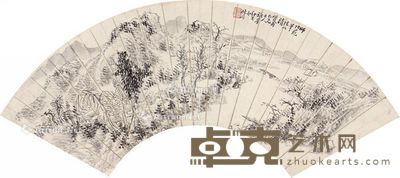 秋谷 溪山归棹 14×45.5cm