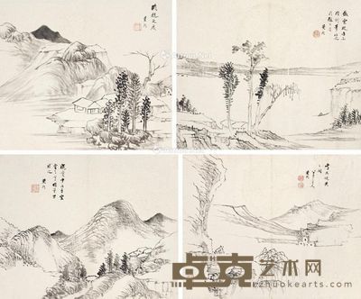 叶灏 仿古山水 尺寸不一