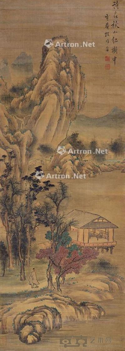 罗牧 诗在秋山红树中 151.5×54cm
