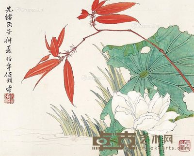 任伯年 荷花 26×32.5cm
