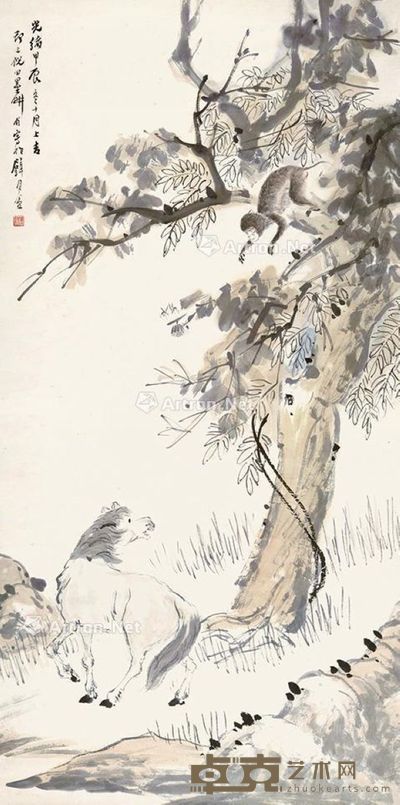 倪田 马上封侯 130×65cm