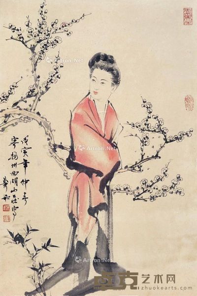 萧和 梅花仕女 67×45cm