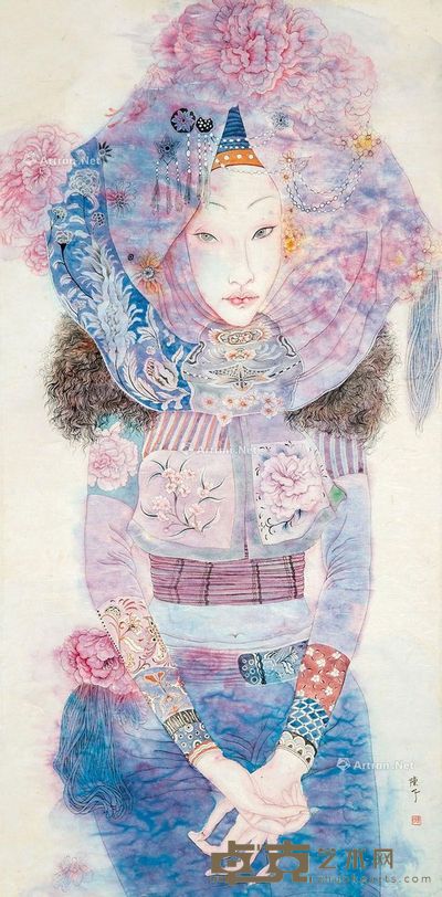 陈子 少女 132×66cm