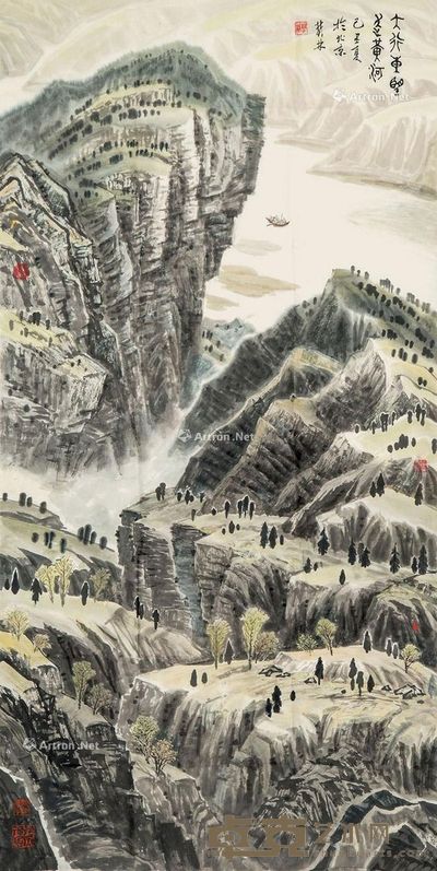 樊林 太行东望走黄河 136×68cm