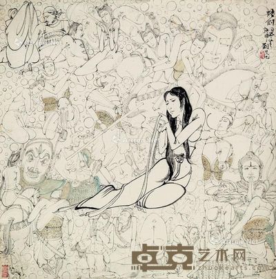 刘旦宅 人物 68×68cm