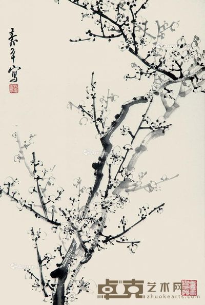 董寿平 白梅 65×44cm