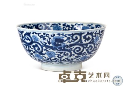 清康熙 青花螭龙碗 直径19.8cm