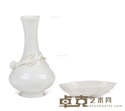 清中期 德化窑螭龙瓶、水盂 高12.2cm；长8.9cm