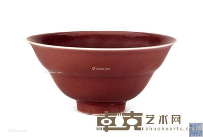 清乾隆 霁红釉折腰碗 直径13.5cm