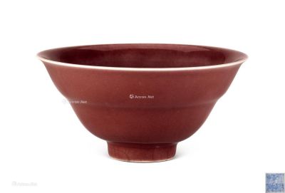 清乾隆 霁红釉折腰碗