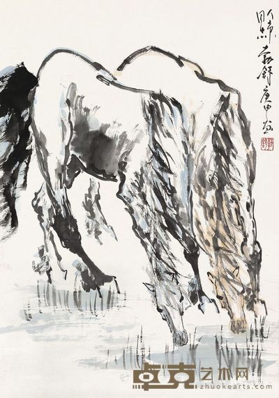 刘勃舒 双马图 96×67cm