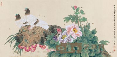 喻继高 国色天香 65×129cm