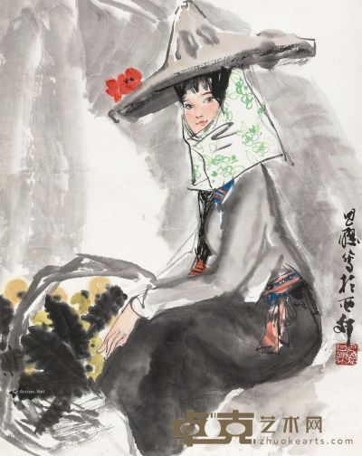 周思聪 纤手乘得枇杷香 60.5×48cm