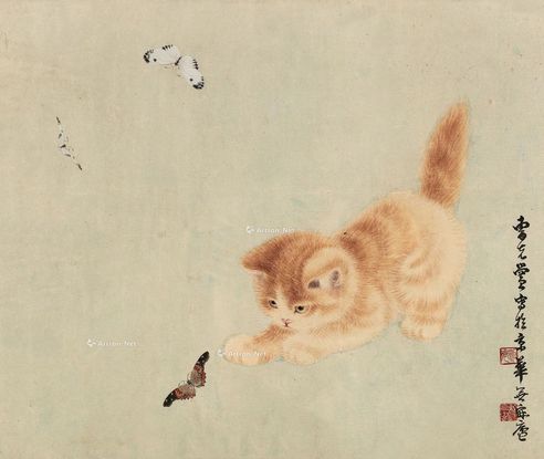 曹克黉 猫戏图
