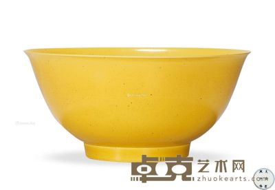 清康熙 黄釉大碗 直径31.5cm