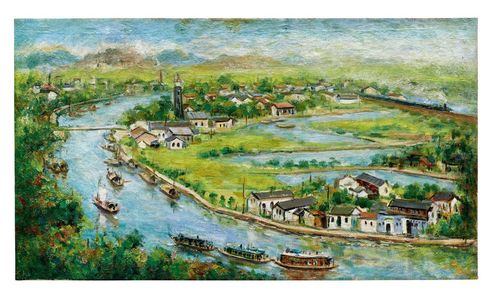 运河 油彩 画布