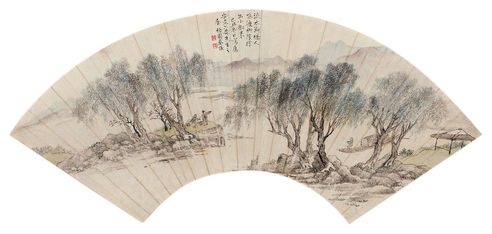 秦仪 柳荫撑船