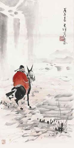 周公理 骑驴图
