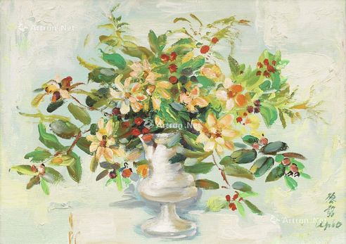 瓶中花卉 油画画布