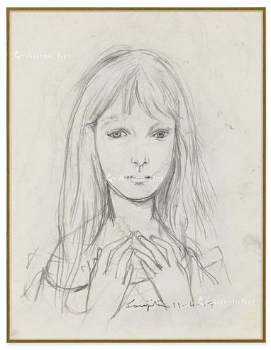 藤田嗣治 长发少女